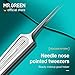 MR.GREEN Ingrown Hair Tweezers Needle Nose Pointed Tips Tweezers For Eyebrows Splinters Blackhead Removal Acne Clip Extractor (Long)