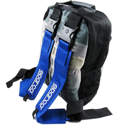 Miniatura 8 de W-POWER Q1-TECH, JDM Bride Racing Mochila de viaje para laptop con parte inferior marrón con correas de arnés ajustables, Gradación, Correa negra