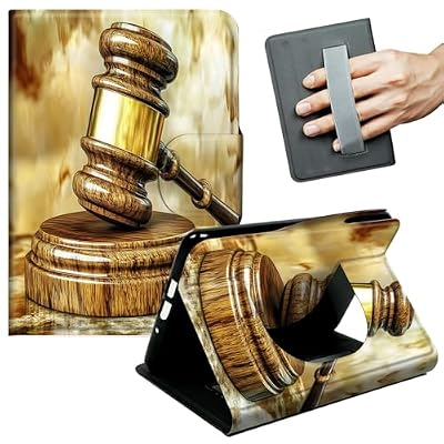 JANENFNA Case for Kindle Scribe (10.2", 1st Gen, 2022/2024 Release) - Slim Smart Cover with Hand Strap & Auto Wake/Sleep, Wooden Gavel