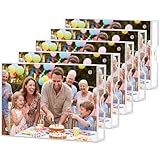 HOUSE DAY Acrylic Picture Frames 4x6, Lightweight Magnetic 4 x 6 Picture Frame for Wall and FreeStanding Desktop Display, Clear 4x 6 Photo Frame with Microfiber Cloth Nails, 4x6 Frame for Gift (5 Pack)