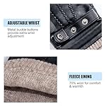 Mens Winter Gloves: Sheepskin Full Touchscreen Gloves Warm Wool Lined Leather Gloves Thermal Gifts for Dad or Husband Driving - Image 4