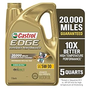 Castrol 1597B1 Edge Extended Performance 5W-30 Advanced Full Synthetic Motor Oil, 5 Quart