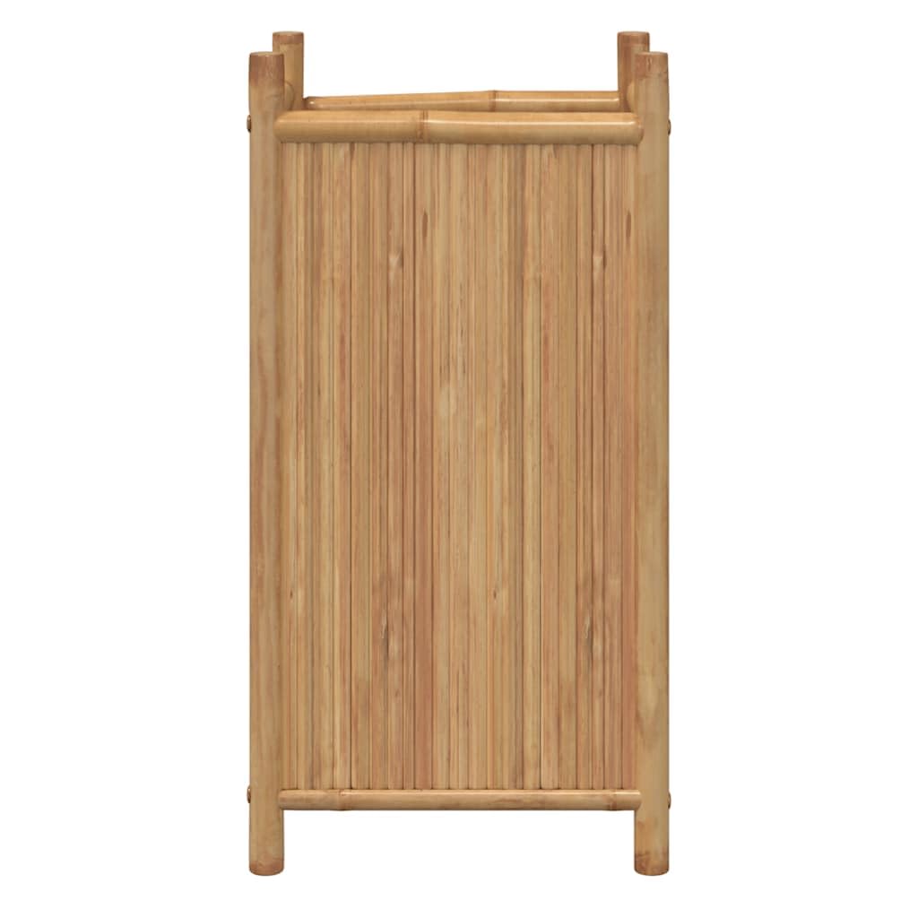 Macetero de bambú, 40 x 40 x 80 cm, para jardín, balcón, terraza, con diseño elevado para proteger contra malas hierbas, jardinera duradera de material natural para plantas
