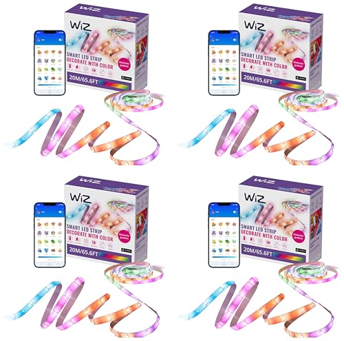 Image of WiZ Connected 65.6 ft LED Light Strip for Your Smart Home - Flowing Multicolor LED, Color-Changing, Cuttable - Voice /App Control - 2 Rolls (Pack of 4)