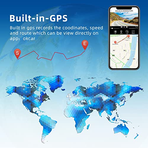 4K Wifi Dash Cam Front And Rear, With Gps, 2160P Ultra Hd +1080P Ahd Dual Dash Camera For Cars With Super Night Vision, Parking Monitor, 170° Angle, 3" Ips Display, 64G Sd Card (Support 512G Max) #TOP3