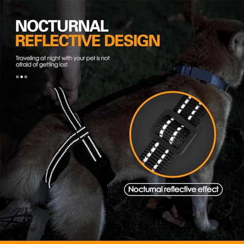Hebegeschirr für Hunde – Hundegeschirr mit Hüftstütze mit reflektierenden Streifen | Bequemes Geschirr für leichte Weste | faltbares Design mit weichem Futter für Salg – Bild 6
