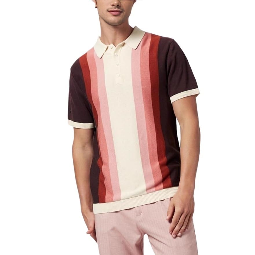 Gilet homme en polyester coloré tricot fin col revers léger