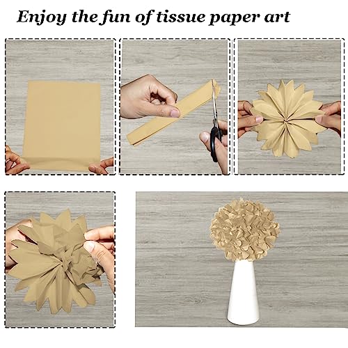 Undemouc 100 Sheets Kraft Tissue Paper 20X14 Inches Tissue Paper Bulk For Gift Bags Wrapping Tissue Paper For Diy Crafts Birthday Weddings Baby Shower Graduation Party Decor #TOP6
