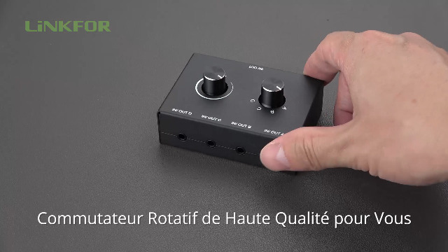 Cubilux Commutateur Audio Bidirectionnel 3,5mm - Sélecteur 1 Vers 4 Ou 4 Vers 1 Pour Casques, Haut-parleurs Et Appareils