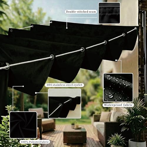Voile ombrage rétractable contre la chaleur de terrasse