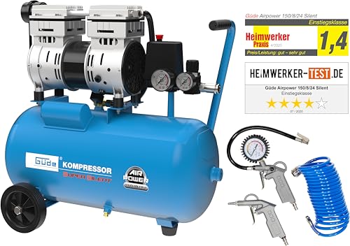 Güde Airpower 150/8/24 SILENT Kompressor mit Druckluft-Set...