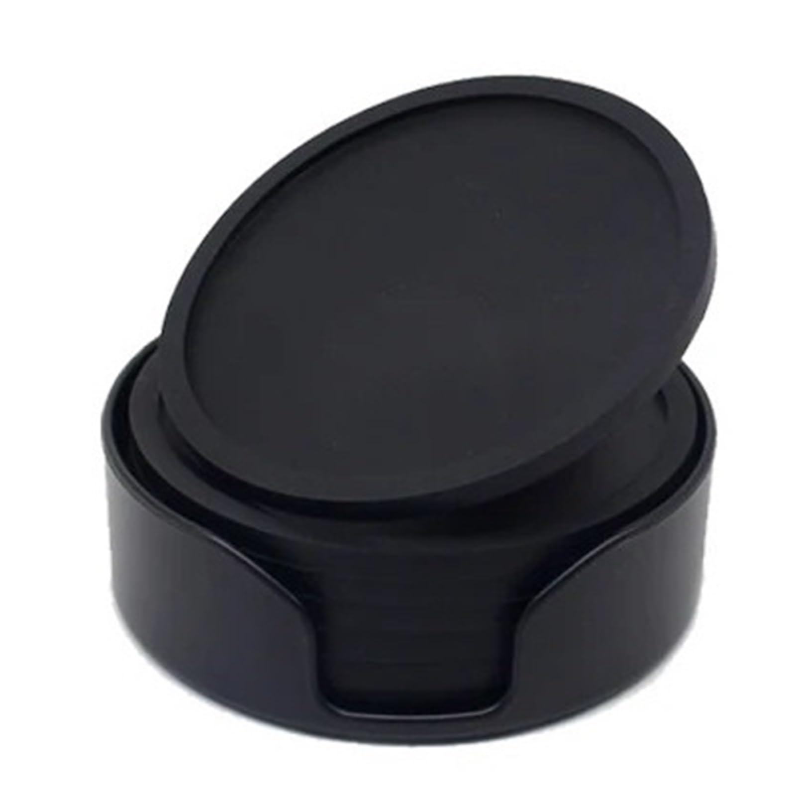1Set Coasters for Coffee Bottom for Drinking Cup Set Silicone Coaster for Drinks for Cap(Black)