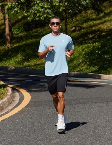 Image of PINSPARK Workout Shirts for Men UPF 50+ Quick Dry Athletic Gym Tee Shirts Mens Short Sleeve Running Cooling Swimming T-Shirt