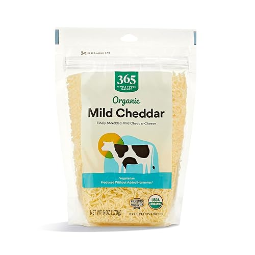 365 by Whole Foods Market, Cheddar Mild Fancy Shredded Organic, 6 onzas