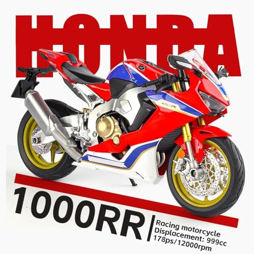 Moto 1/9 CBR 1000RR modelo diecast con luces rojo miniatura 2