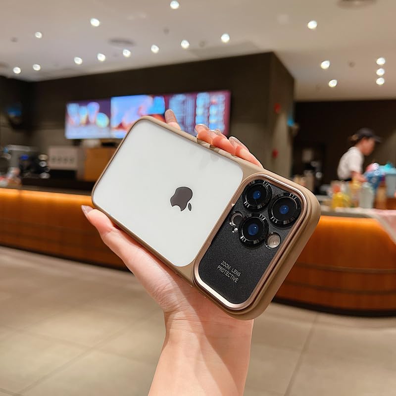 Image of LuxuryKase Shockproof Clear Case for iPhone 16 Pro | Camera Lens Protection | Slim Transparent Soft TPU Bumper | Anti-Yellow | Flexible Scratch Resistant Protective Cover - Desert Gold