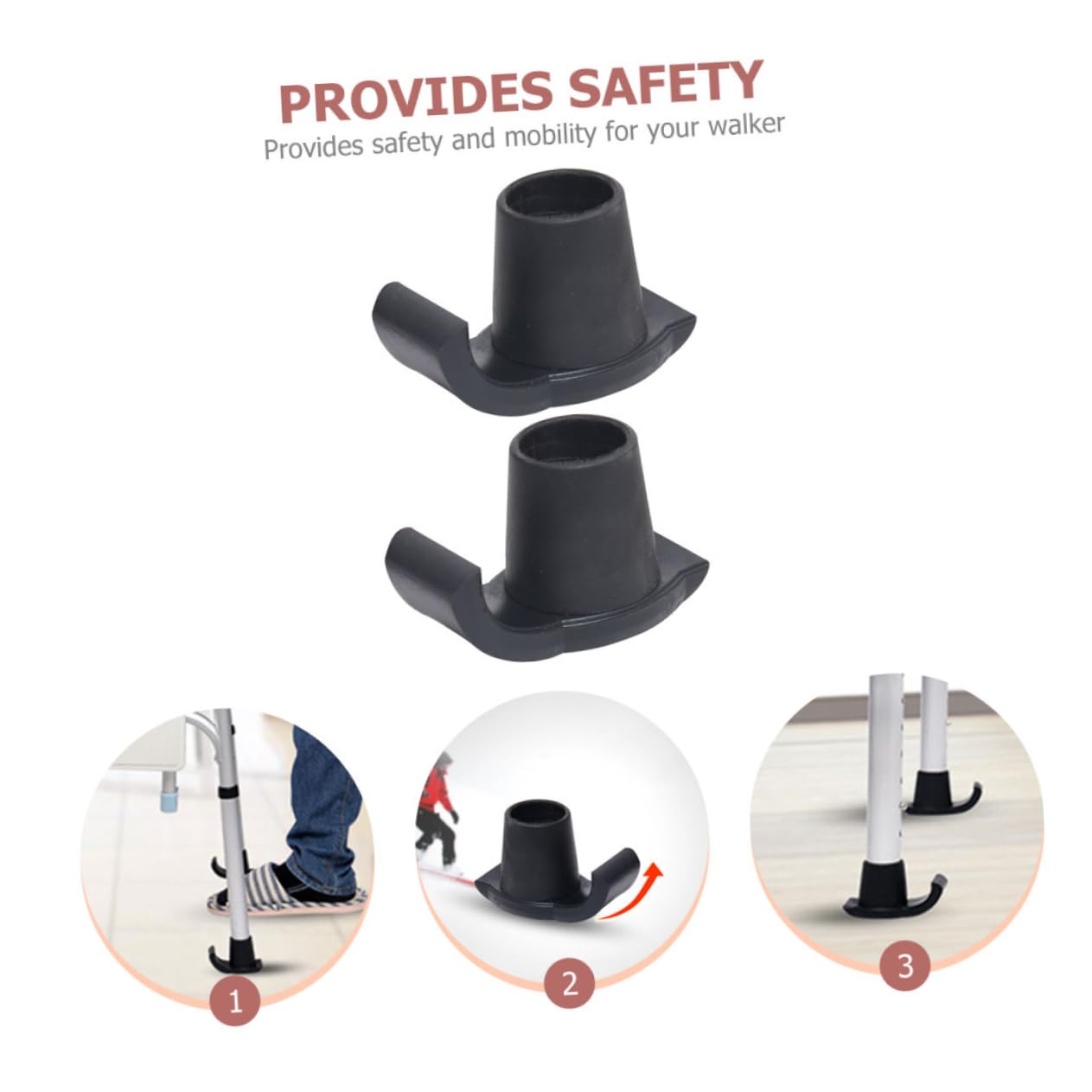 Healvian 18piezas Cojines Antideslizantes Para Patas De Andador Esquís Para Ayudas De Movilidad Accesorios De Ayuda Para Caminantes y Bastones
