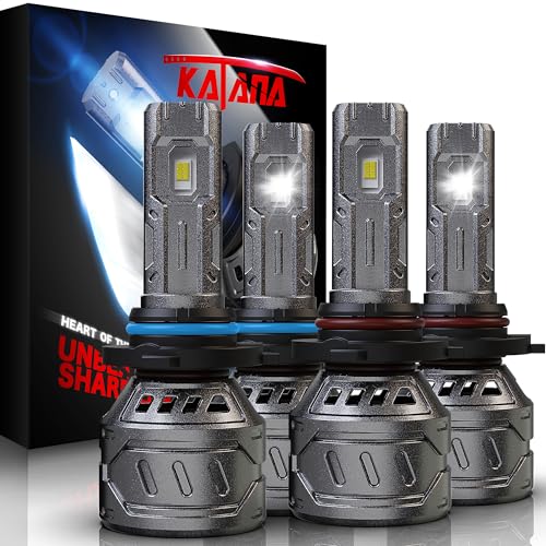 Image of KATANA 9005 9006 Bulbs Combo,HB3 HB4 800% Brightness 1:1 MIni Size Fog of 4 | Plug and Play,Cooling Fan,360Beam Angle,6500K White
