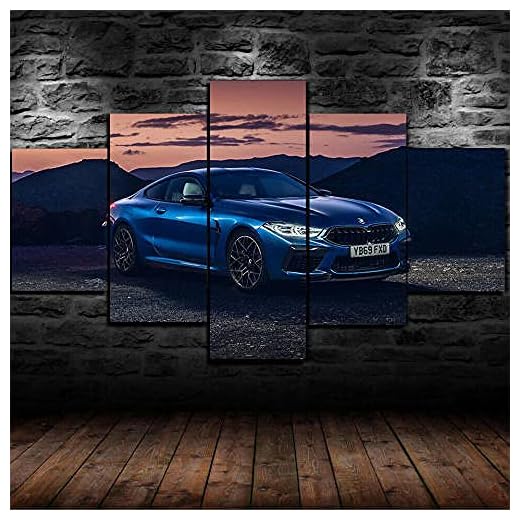 Myrdsio Konstverk bilden canvas tryck väggkonst målning heminredning 5 delar M8 tävling kupé bilaffisch kanvastryck bild HD affisch redo att hänga trä inramad