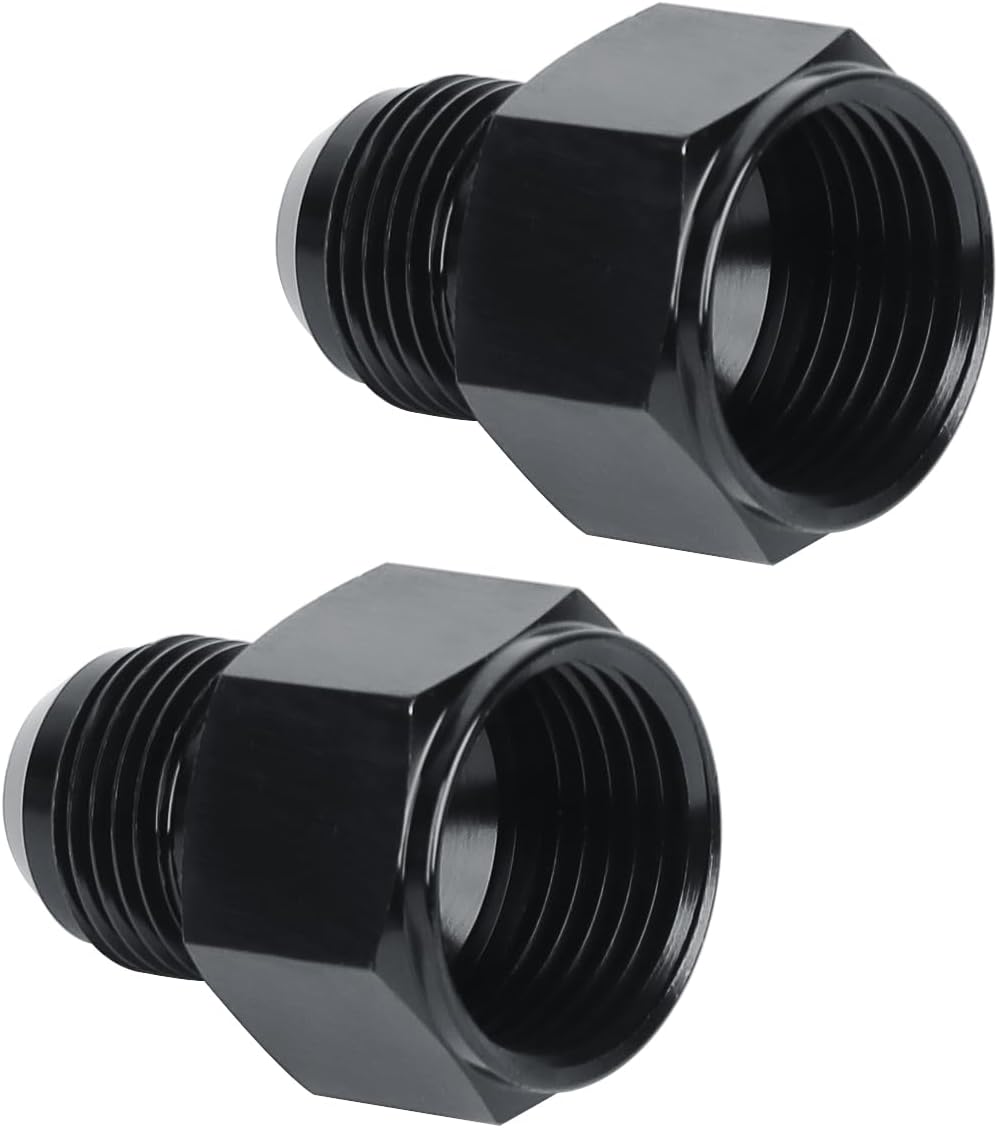 LokoCar 12AN Female to 10AN Male Fitting Flare Reducer Adapter Aluminum Black 2Pcs