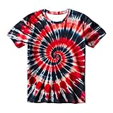 Eitqtbea Kids Red Black Tie Dye T-Shirt, Children Colorful Tie Dye Short Sleeve Tee Shirt for Kids Small