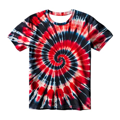 Image of Kids Tie Dye T-Shirt, Children Tie Dye Short Sleeve Tee Shirt for Kids