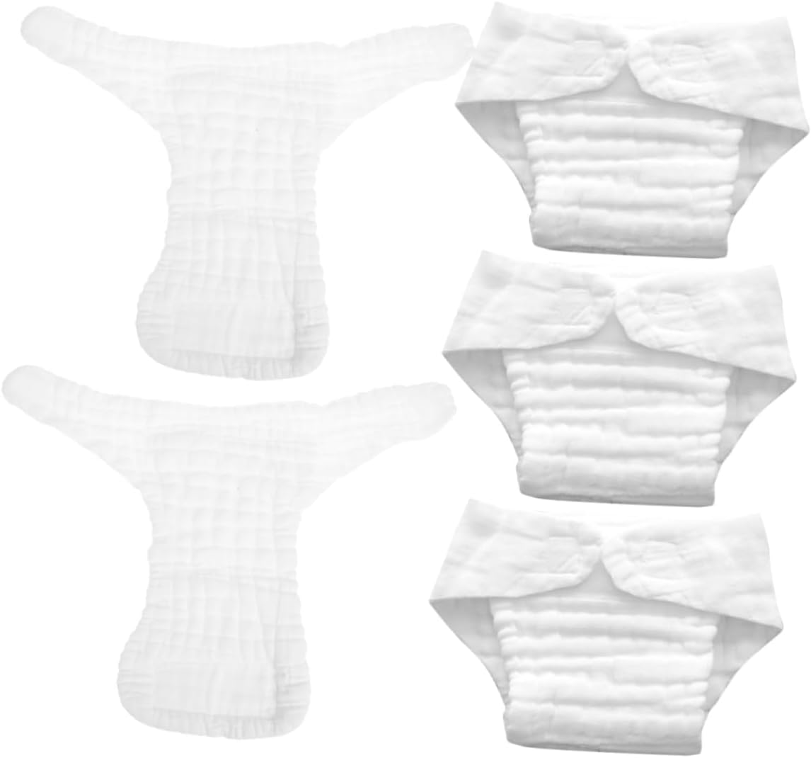 5pcs Cloth Diaper Covers Nappy Liners Swim Diaper Pull Nappy Pad Insert Washable