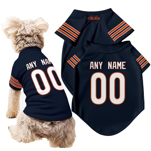 ANTKING Chicago Dog T-Shirt Pet Clothes Jersey for Dogs Custom Name and Number Gifts