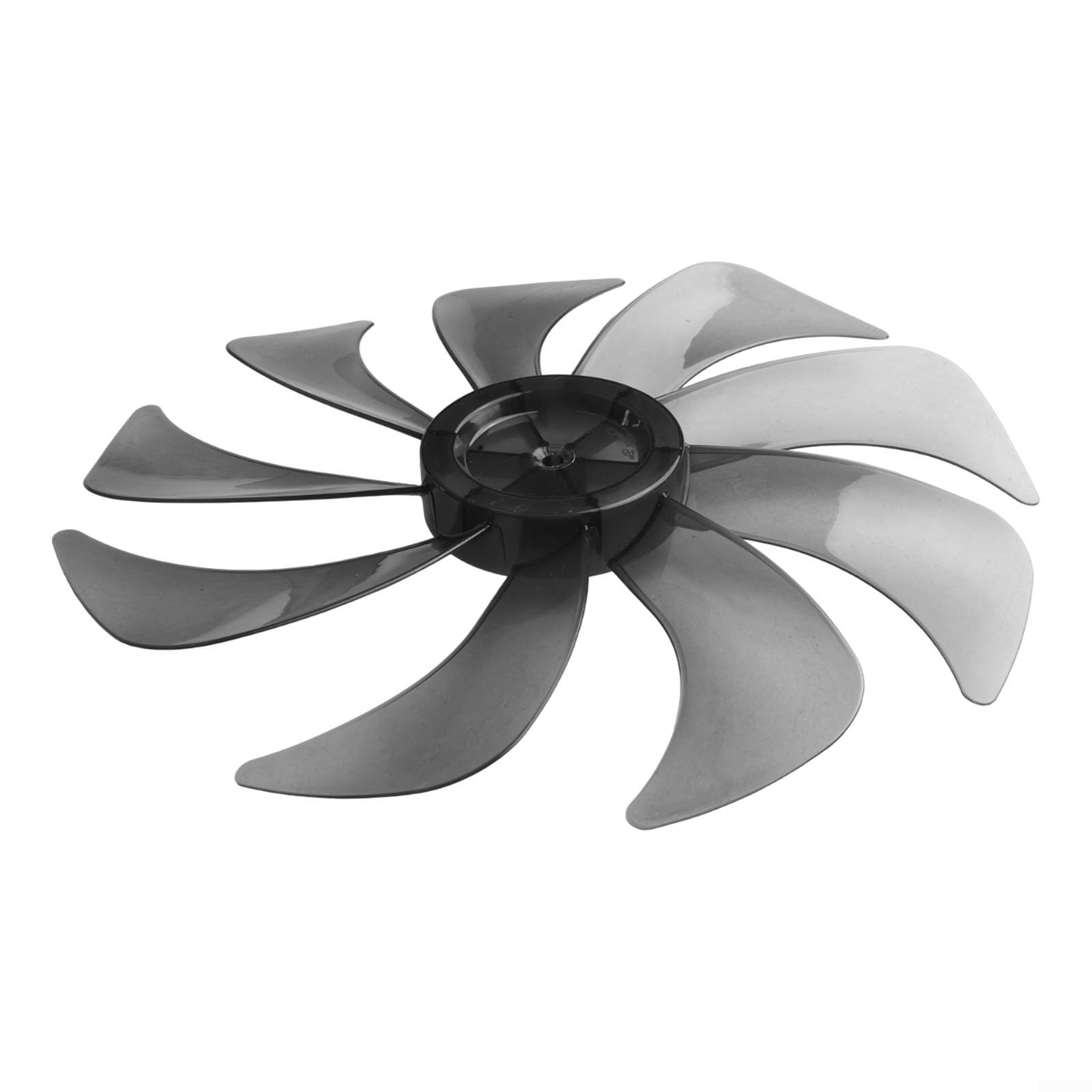 Ventilateur de sol de rechange de 35,6 cm avec cache-écrou, hélice silencieuse domestique, 7, 9 ou 15 options en plastique solide ou aluminium, 350 mm, noir transparent (9-)
