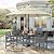 Homenjoy Outdoor Table and Chairs Set 5 Pieces, Upgraded HDPS Weather Resistant Outdoor Dining Set with 1.95" Umbrell Hole, Square Patio Dining Table with 4 Chairs for Balcony, Garden, Poolside, Grey