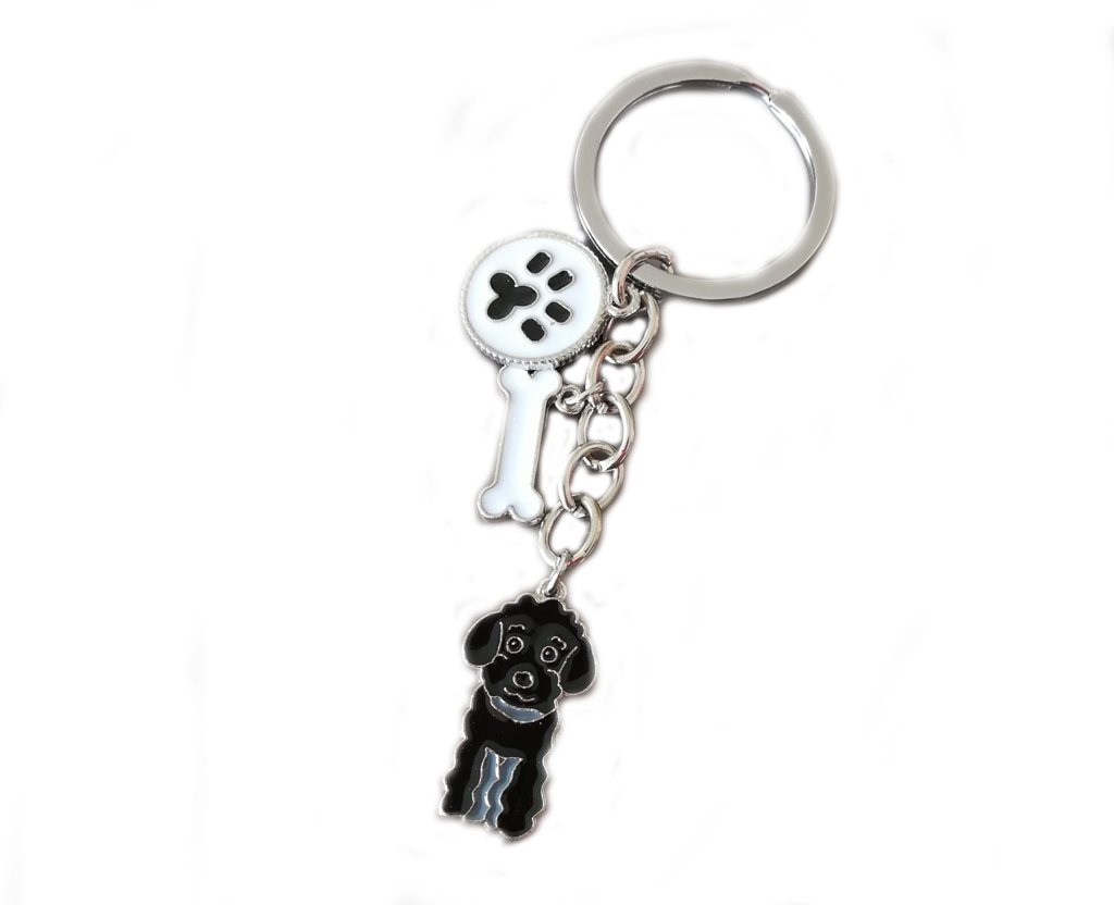 Bbeart Men's Black Poodle Bbeart® Dog Tag Dog Key-Ring Keychain,Cute Small Dog Puppy Id Tags Metal Dog Keychain Keyring Keyfob Key Tags Car Keyring Bag Charm Birthday (Black Poodle)
