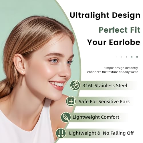 11/12/13 Pairs & 19 Pcs 14K Gold Plated Earrings Set Multiple Styles CZ Diamond Star Triangle Sun Ball Studs Butterfly Dangle Huggie Rope Twisted Hoops Lightweight Dainty Trendy Jewelry4