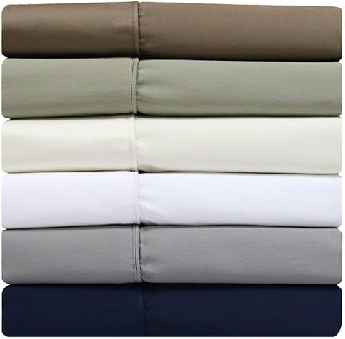 Miniatura 5 de Split Cal King  100% algodón con parte superior dividida California King (solo sábana bajera ajustable tamaño California King) 300 hilos, salvia