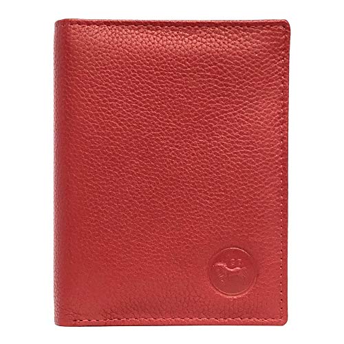 LOLUNA® Petit Portefeuille Classique en Cuir Vachette, Souple et Compact, 2 Volets Pratique pour Placer permis - identité - Cartes - Billet - Monnaie - Idée...