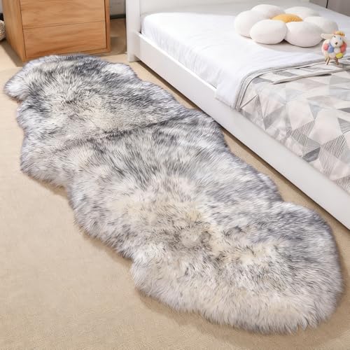 Genuine Patchwork Sheepskin Rug 2x6 ft