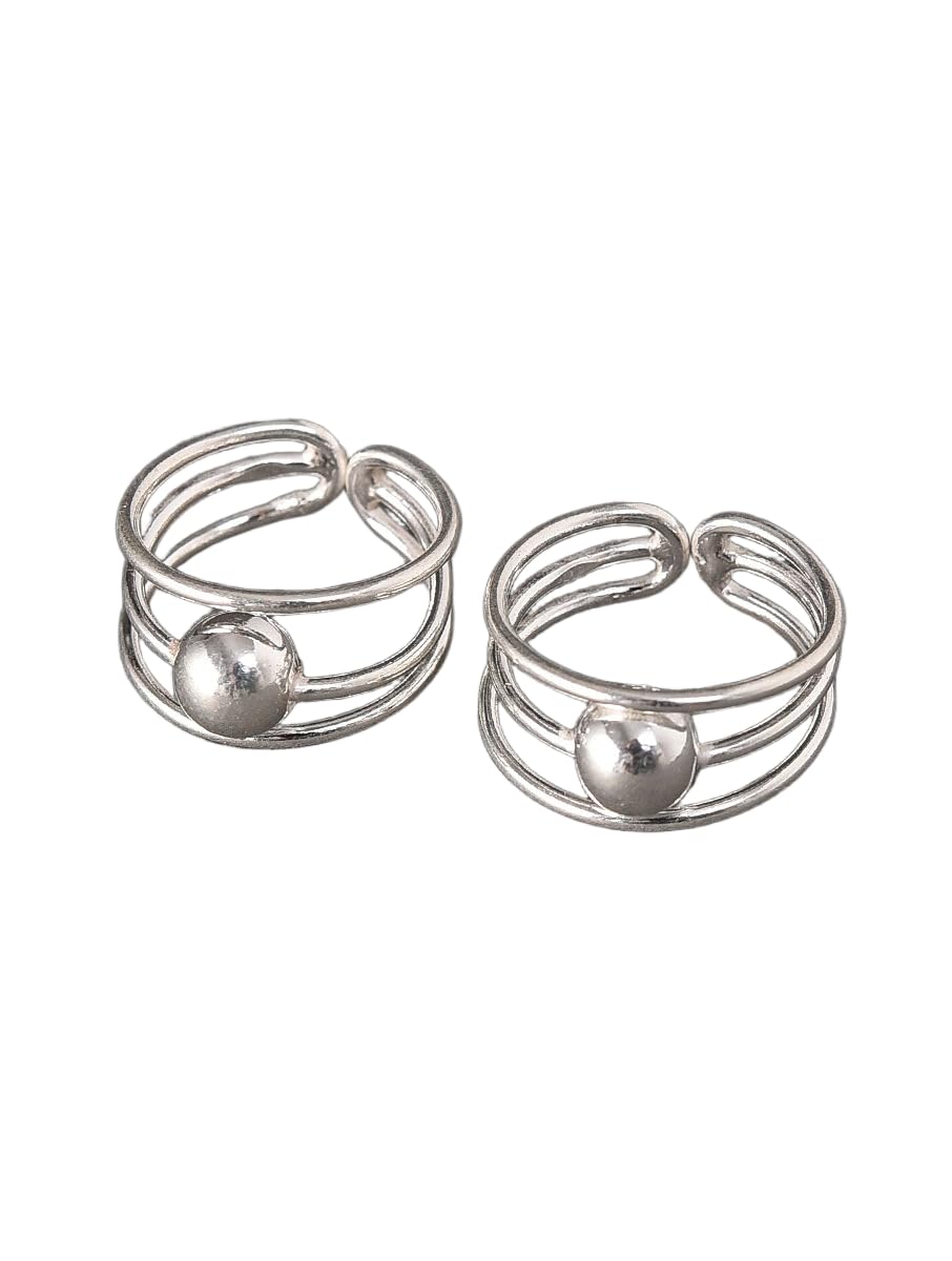 jaypore Silver Finish Adjustable Bichiya for Women | Single Piece Toe Ring | Lightweight Open Design | Foot Jewelry | Fashion Accessory for Wedding Ceremonies & Parties-picture-44