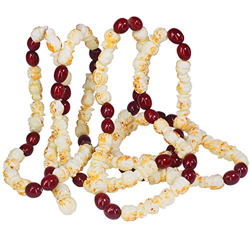 9.2 feet Artificial Popcorn and Cranberry Garland Strand Old Fashion Christmas Tree Garland String for Christmas Holiday Season Vintage Decoration