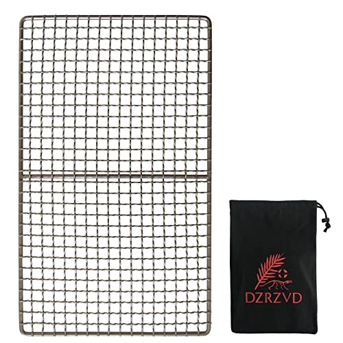 DZRZVD Mini Size Titanium Grill Grate for Backpacking Hiking Outdoor Camping Beach BBQ (Camping Fire Rated) - 10