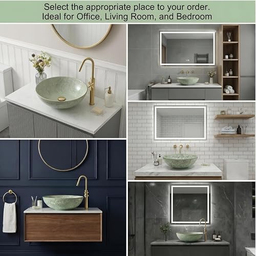 Image of BASSINO 16x16x5 Inches Designer Ceramic Table Top Wash Basin /Green Bamboo Floral Art Bowl Sink with Golden Edge for Bathroom /Handcrafted Round Countertop Washbasin for Office /Hotel(Glossy)