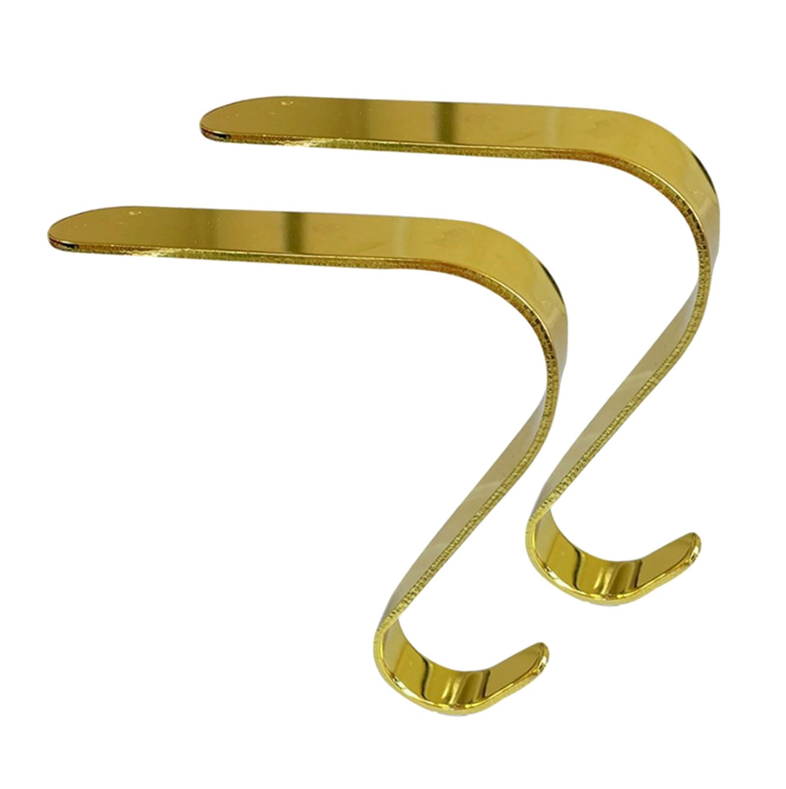 MICFENY Christmas Stocking Holders Metal Hanging Hooks for Fireplaces Practical Mantel Hangers Decorative Ornament Grips