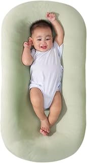 Baby Lounger, Baby Lounger for Newborn, Soft Breathable Washable Infant Lounger for Baby Home and Travel (Green)