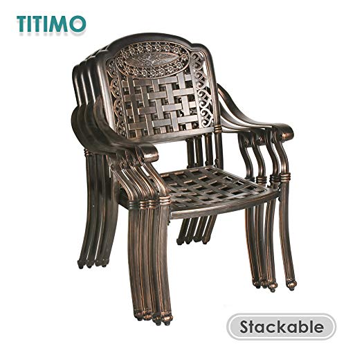 TITIMO 5Piece Outdoor Furniture Dining Set, AllWeather Cast Aluminum