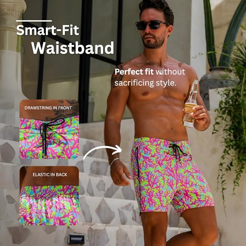 Tucann Men's Trunks 5" Compression Liner Quick Dry Zipper Pocket Chlorine Resistan 4 Way Stretch Swim Shorts for Men4