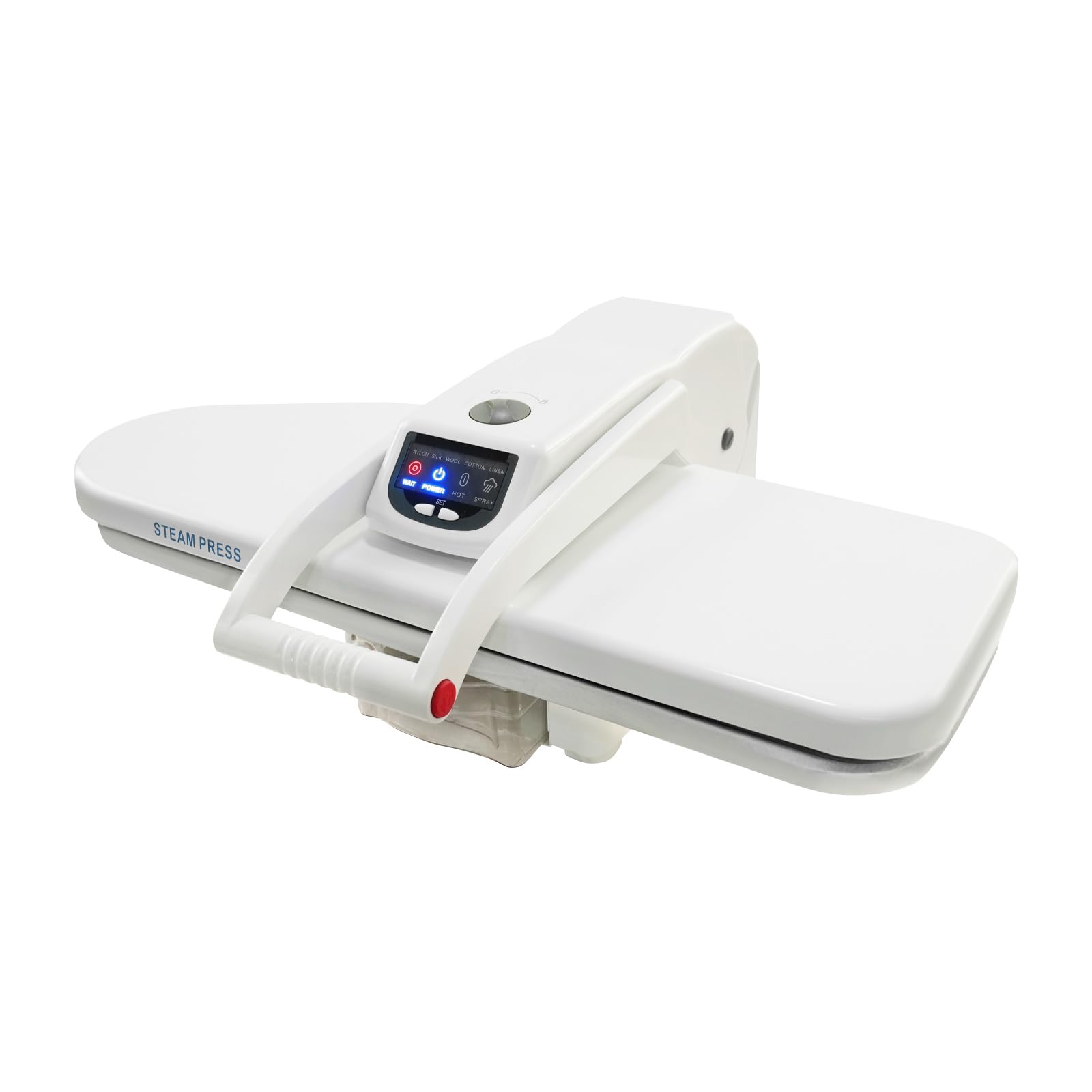 Pressa da stiro a vapore, 1600 W, professionale, con 5 programmi di stiratura, flacone spray, serbatoio dell'acqua, protezione da surriscaldamento e spegnimento automatico, lunghezza 66 cm