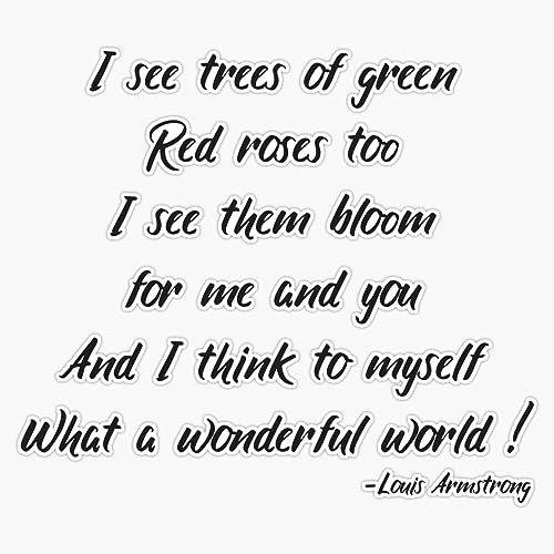 What A Wonderful World Bumper Sticker Vinyl Decal 5"