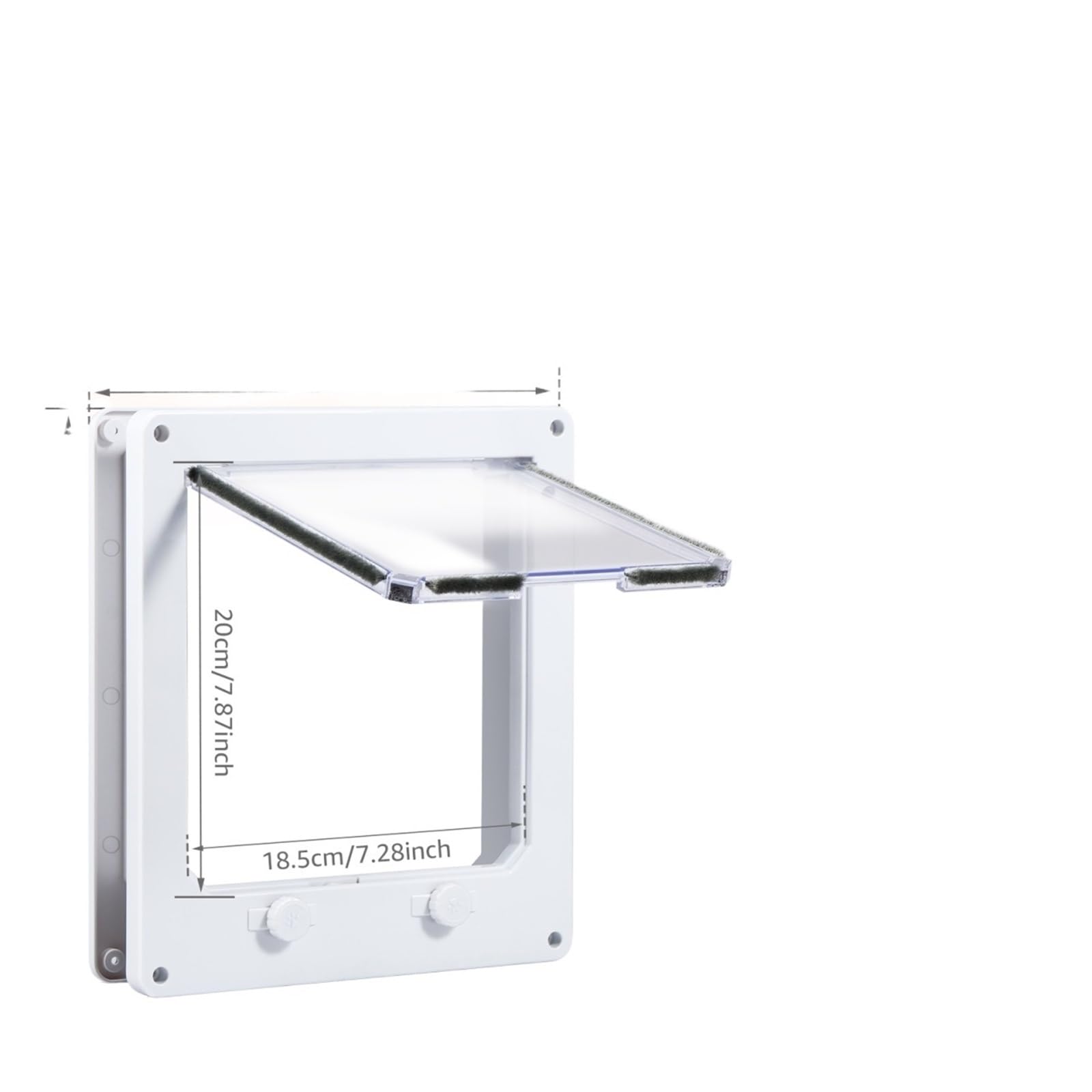 Gateras para Puertas Puerta Interior for Gatos, Mascota de plástico Blanco con Bloqueo 4 vías, Accesorios for Suministros Puerta Seguridad for Cachorros(White-L)