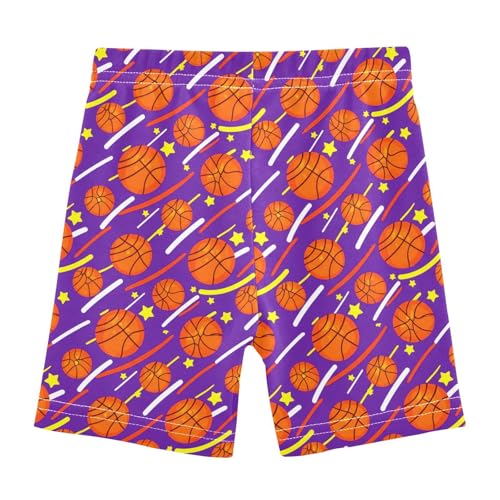 Basketball Star Stripe Girls Bike Shorts Toddler Girl Clothes Under Dress Dance Shorts for Summer,4T2