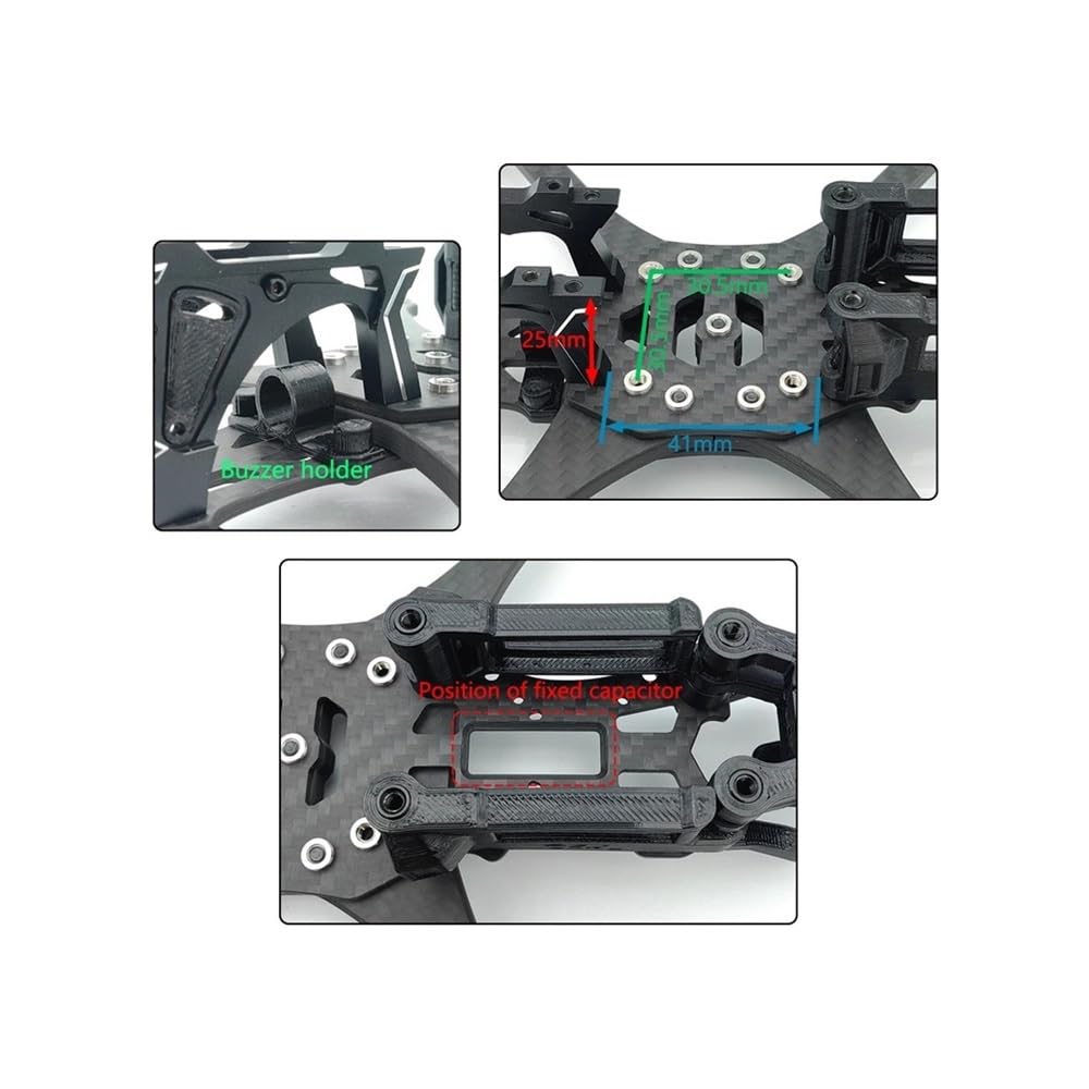 MARK5 O4 PRO - Kit de marco de carbono de 5 pulgadas para dron FPV de 2.5 mm, placa de hélice de soporte (kit de marco CC negro)