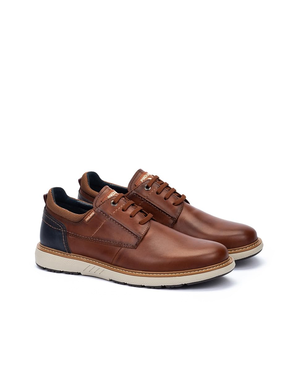 Pikolinos Bilbao Zapatos Cordones Hombre | en Cuero | Plantilla Extraíble | Suela Extraligera | Talla EU 39-46
