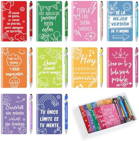 10 sets de regalo con frases inspiradoras,Contiene 10 cuadernos p...